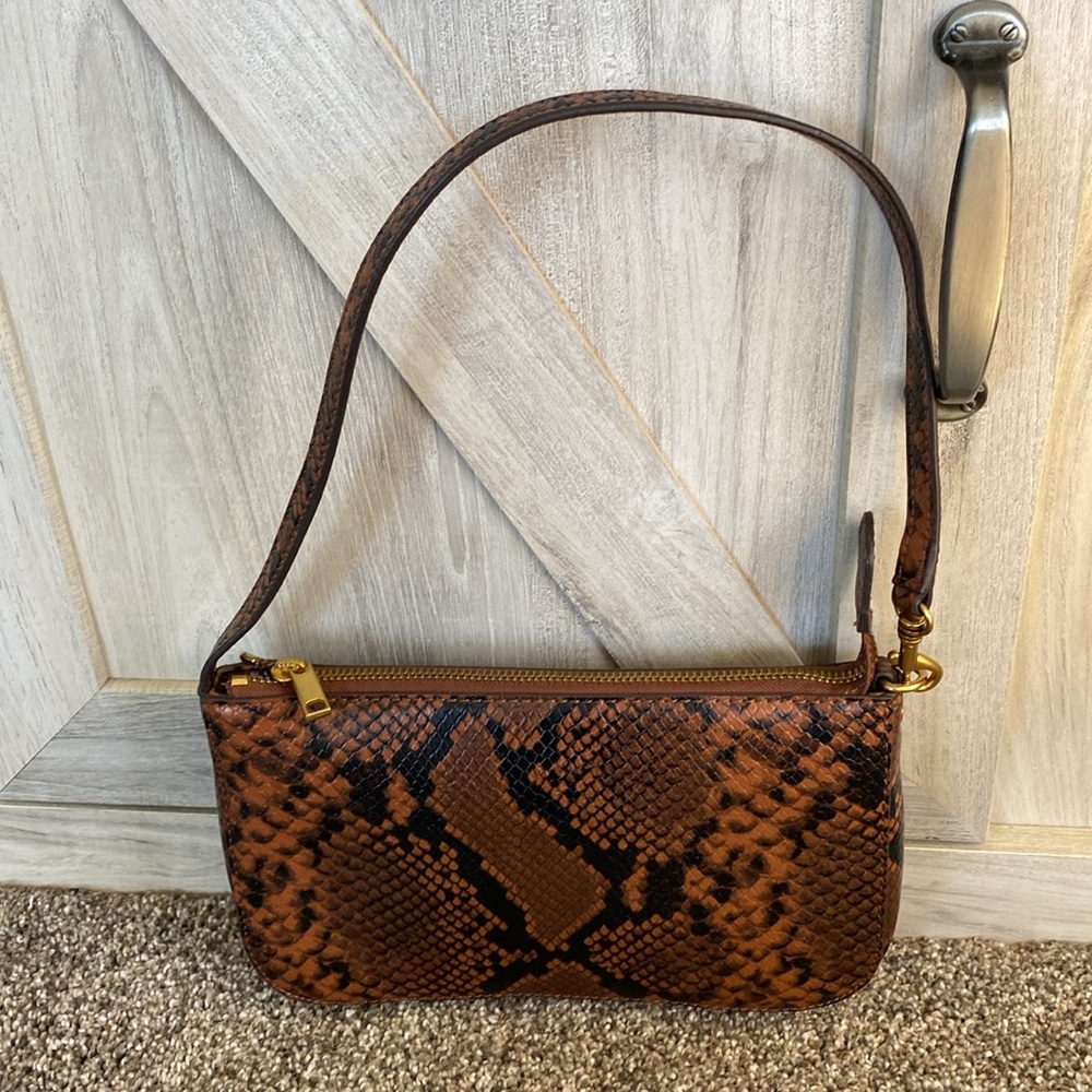 Pristine Banana Republic Snake Baguette Shoulder Bag